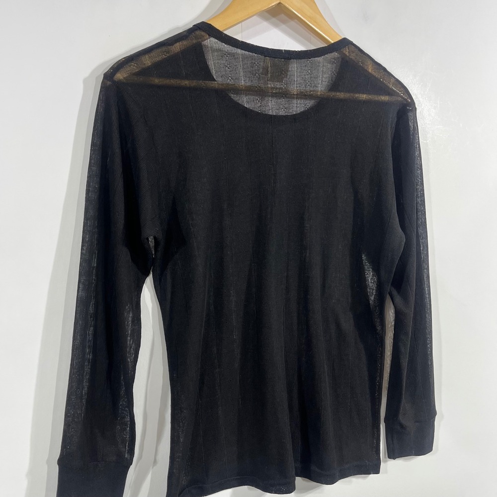 Vintage LL Bean Sheer Granola Indie Pointelle Knit Preppy Boho Top Womens Medium - Picture 4 of 9